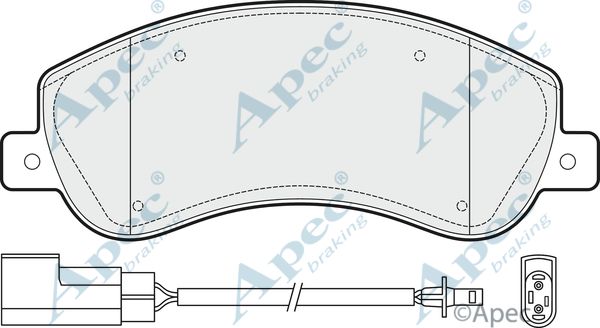 APEC BRAKING stabdžių trinkelių rinkinys, diskinis stabdys PAD1475